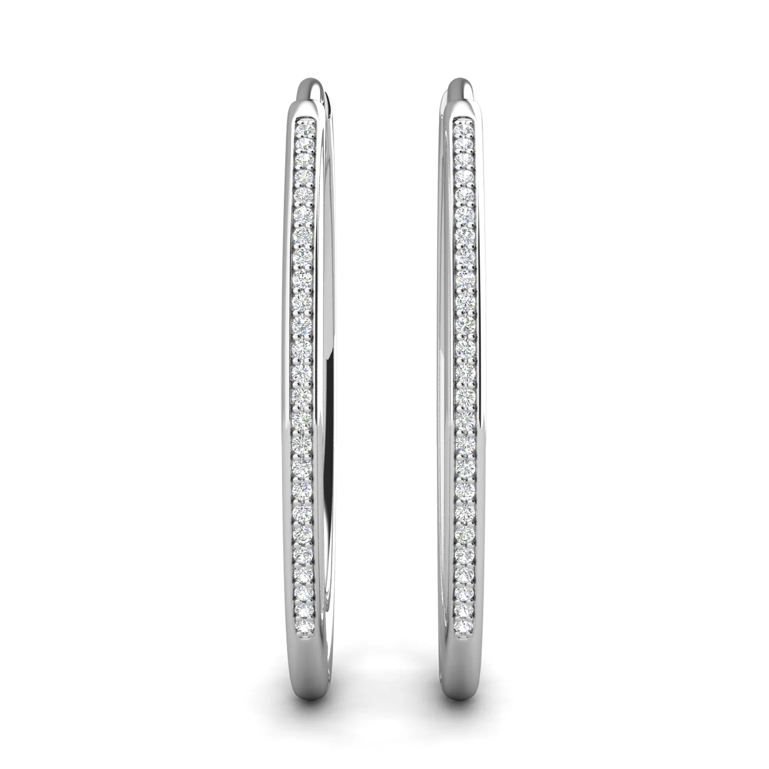 Leslie 18k White Gold Plated 14mm-40mm Hoop Earrings with Swarovski Crystals - Image 10