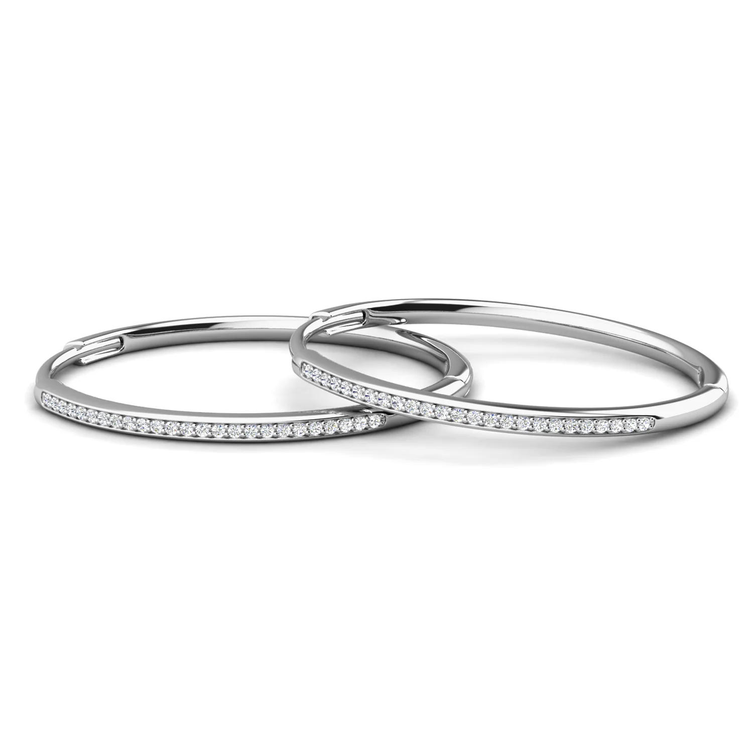 Leslie 18k White Gold Plated 14mm-40mm Hoop Earrings with Swarovski Crystals - Image 12