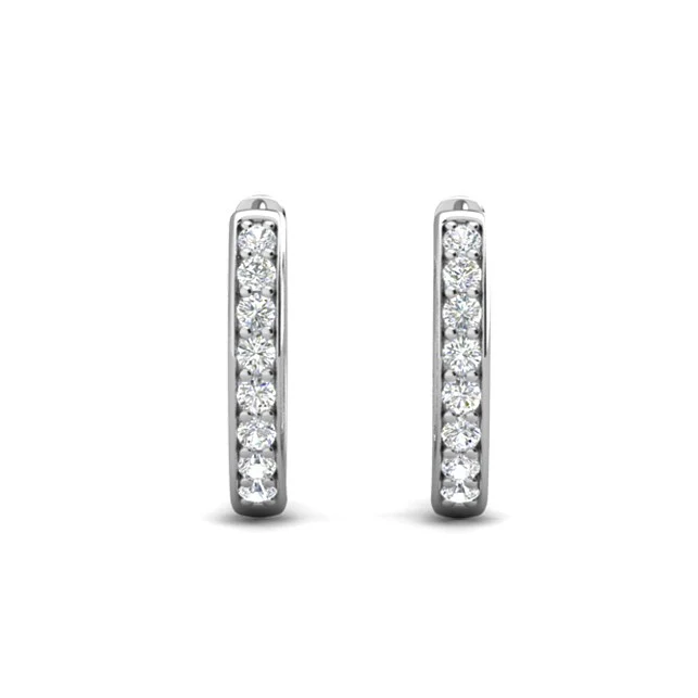 Leslie 18k White Gold Plated 14mm-40mm Hoop Earrings with Swarovski Crystals - Image 18