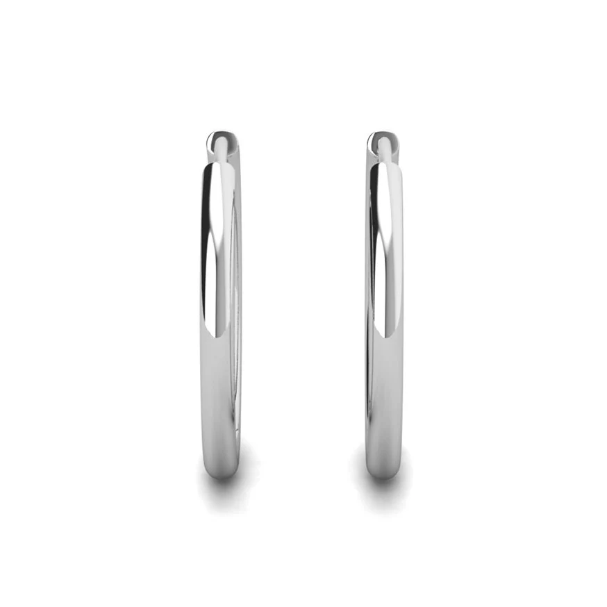 Leslie 18k White Gold Plated 14mm-40mm Hoop Earrings with Swarovski Crystals - Image 26