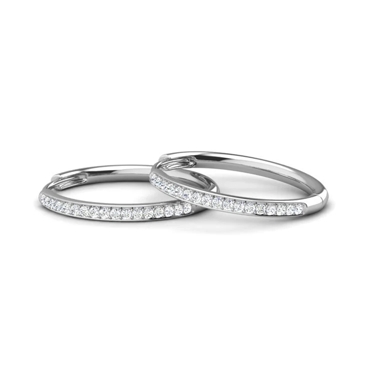 Leslie 18k White Gold Plated 14mm-40mm Hoop Earrings with Swarovski Crystals - Image 27