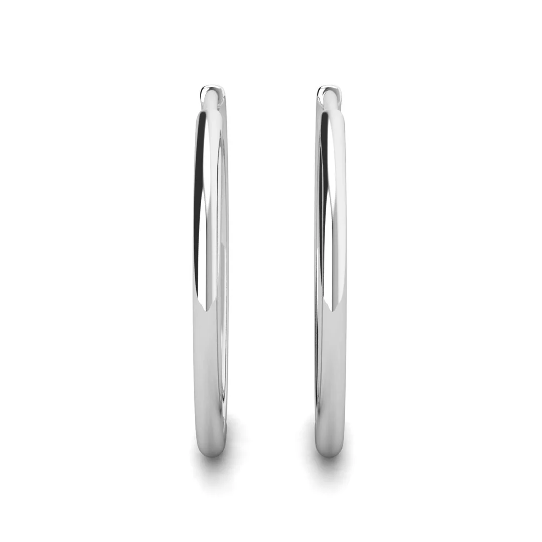 Leslie 18k White Gold Plated 14mm-40mm Hoop Earrings with Swarovski Crystals - Image 33