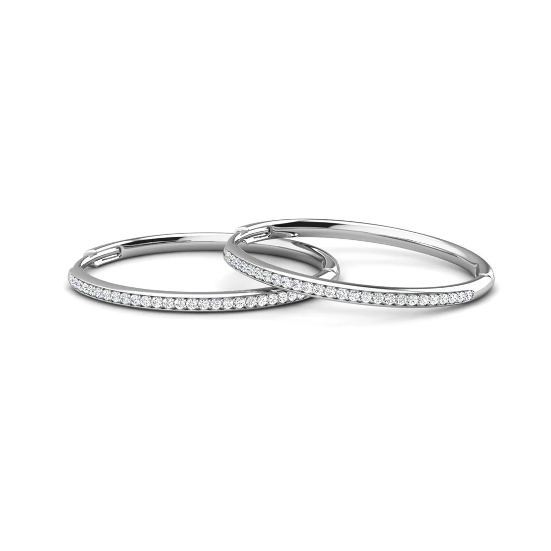Leslie 18k White Gold Plated 14mm-40mm Hoop Earrings with Swarovski Crystals - Image 34