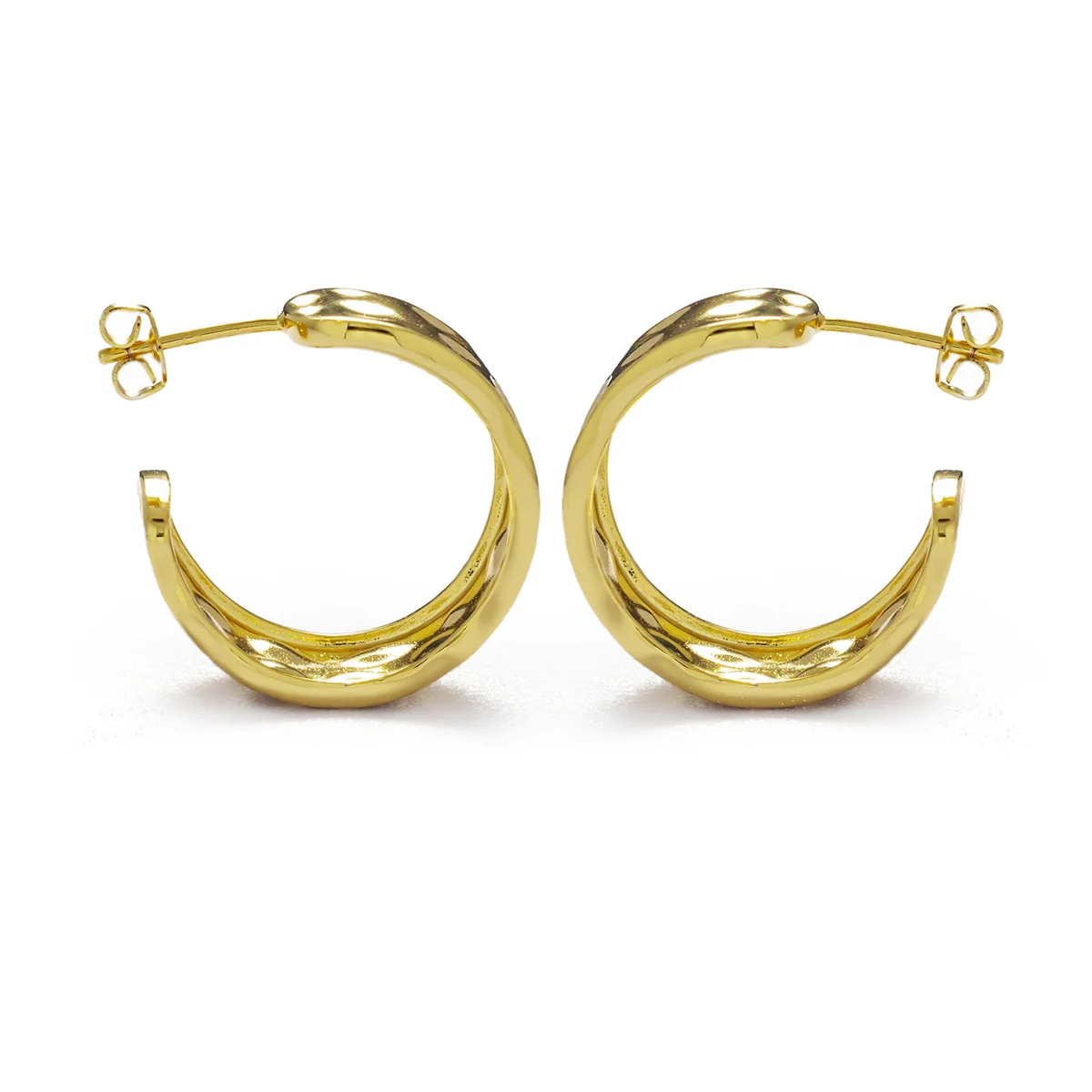 Letty 18k White Gold Plated 21mm Half Hoop Earrings - Image 13