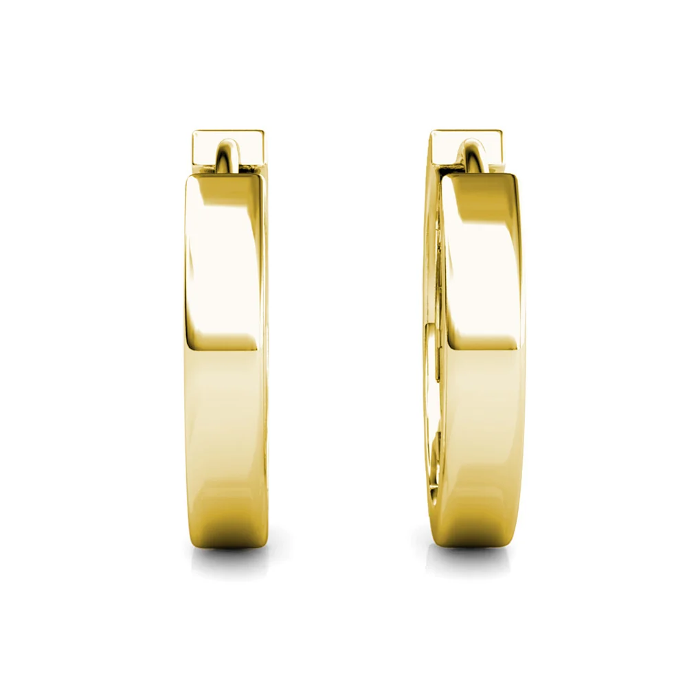 Lydia 18k White Gold Plated 16mm Hoop Earrings with Swarovski Crystals - Image 13