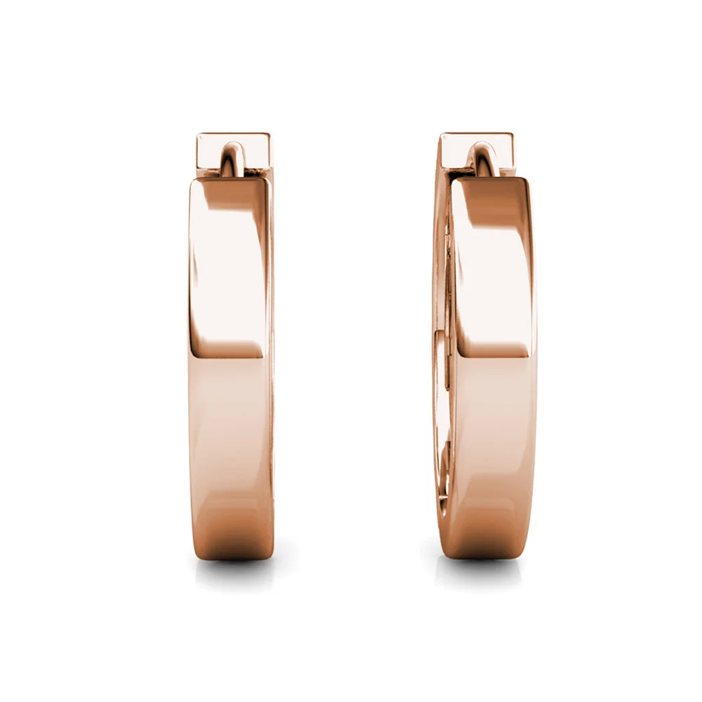 Lydia 18k White Gold Plated 16mm Hoop Earrings with Swarovski Crystals - Image 18