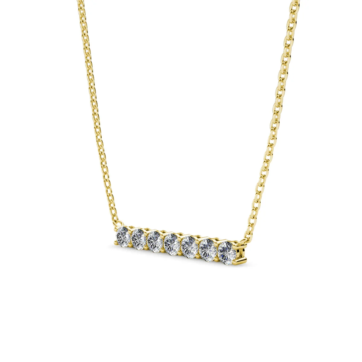 Lynn 18k White Gold Plated Necklace with Swarovski Crystals - Image 11
