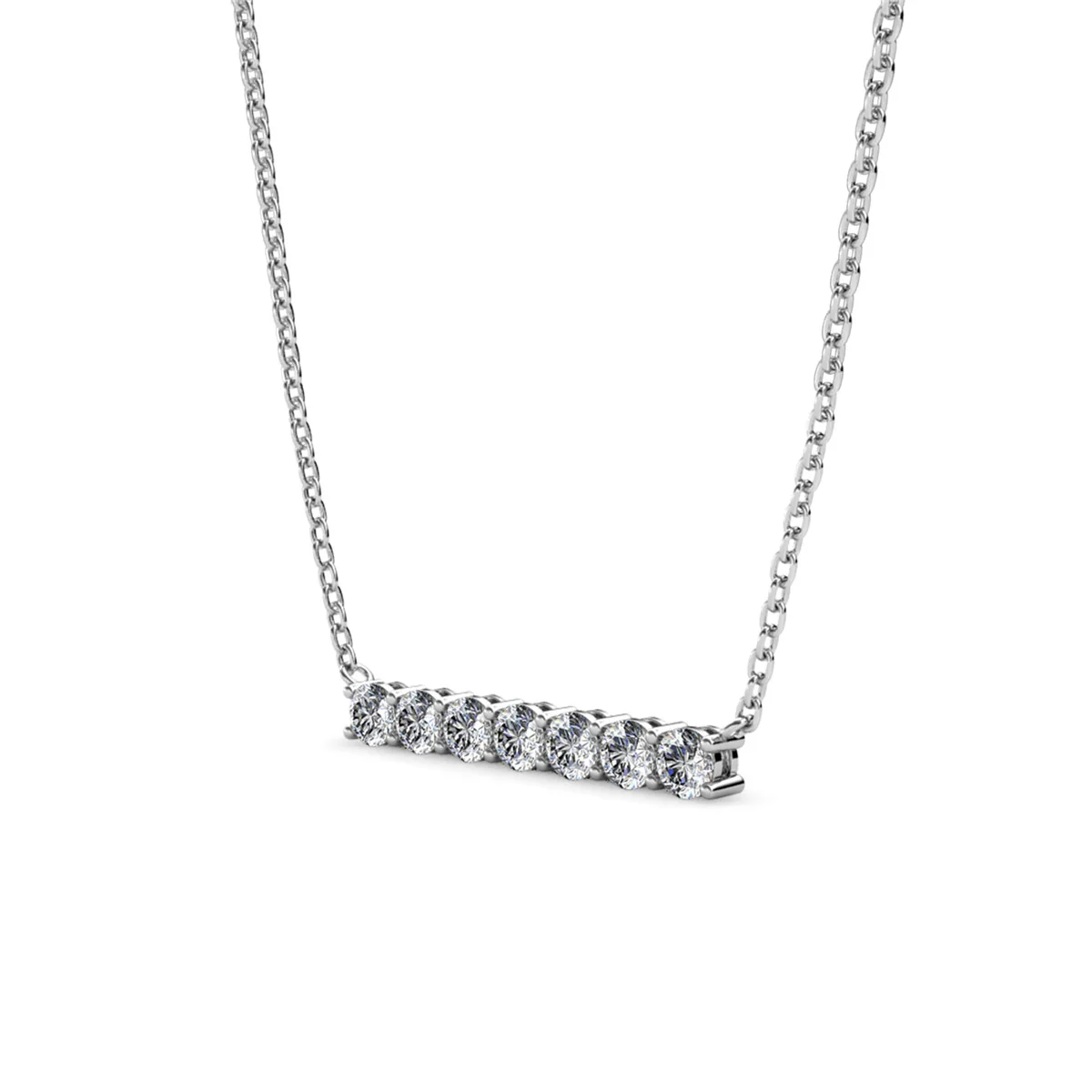 Lynn 18k White Gold Plated Necklace with Swarovski Crystals - Image 7
