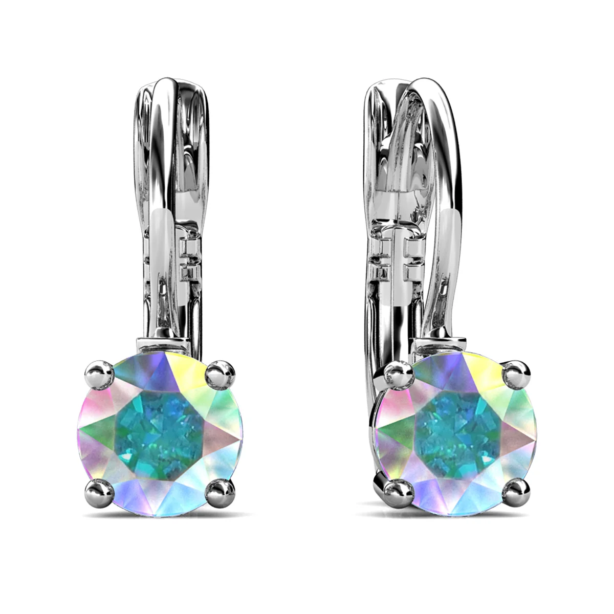 Lyric 18k White Gold Plated Drop Earrings with Swarovski Crystals - Image 8