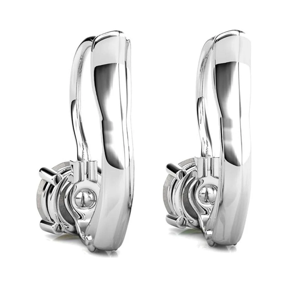 Lyric 18k White Gold Plated Drop Earrings with Swarovski Crystals - Image 9