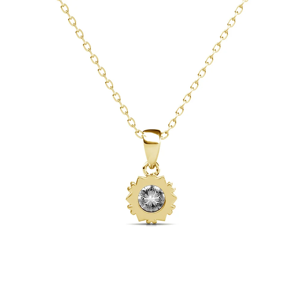 Maggie 18k White Gold Plated Pendant Necklace with Round Cut Solitaire Swarovski Crystal - Image 11