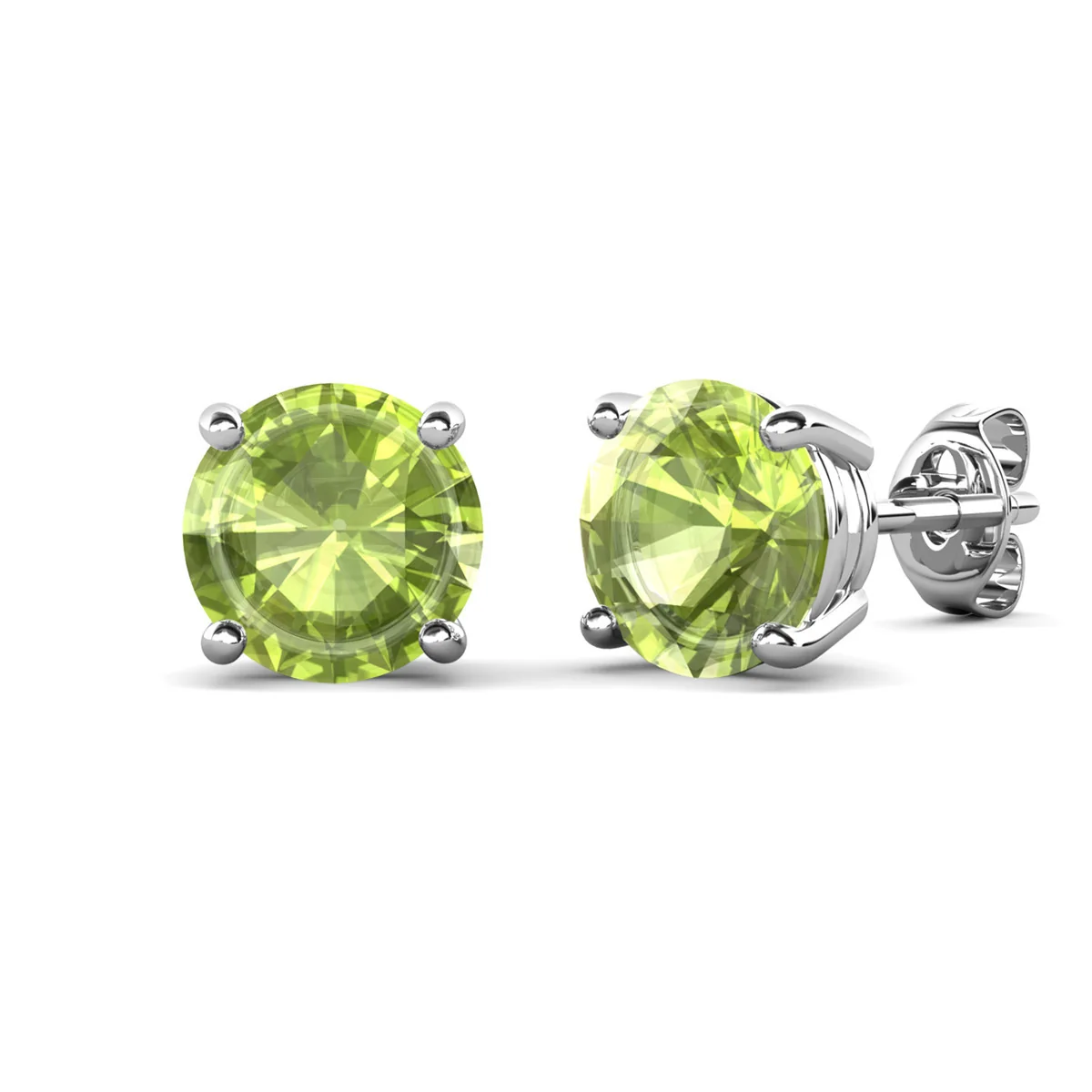 Magnolia 18k White Gold Plated Solitaire Stud Earrings with 1ct Simulated Diamond Crystals - Image 11