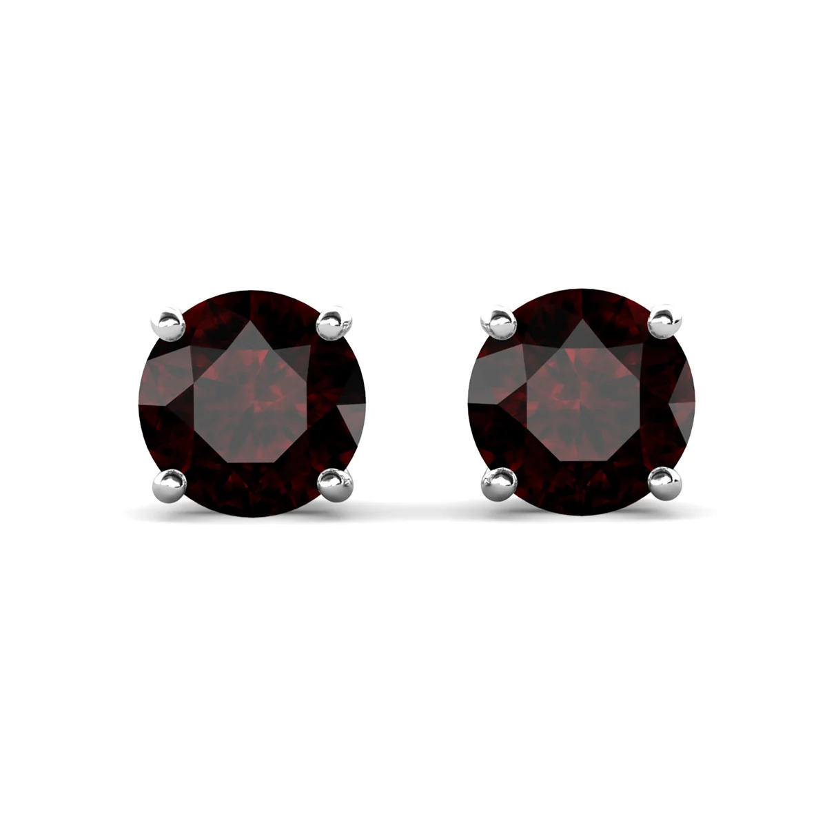 Magnolia 18k White Gold Plated Solitaire Stud Earrings with 1ct Simulated Diamond Crystals - Image 28