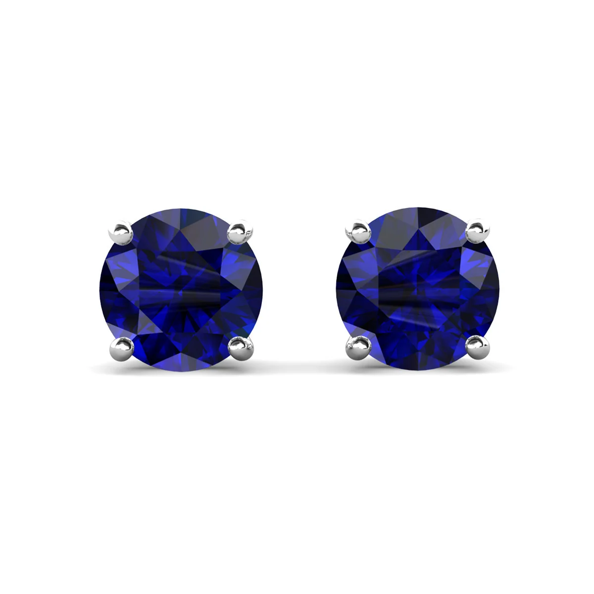 Magnolia 18k White Gold Plated Solitaire Stud Earrings with 1ct Simulated Diamond Crystals - Image 8