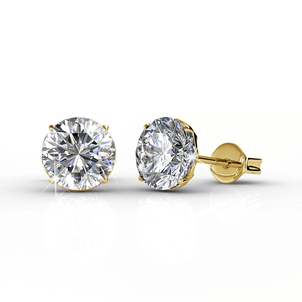 Mallory 18k White Gold Plated Stud Earrings with Swarovski Crystals - Image 11