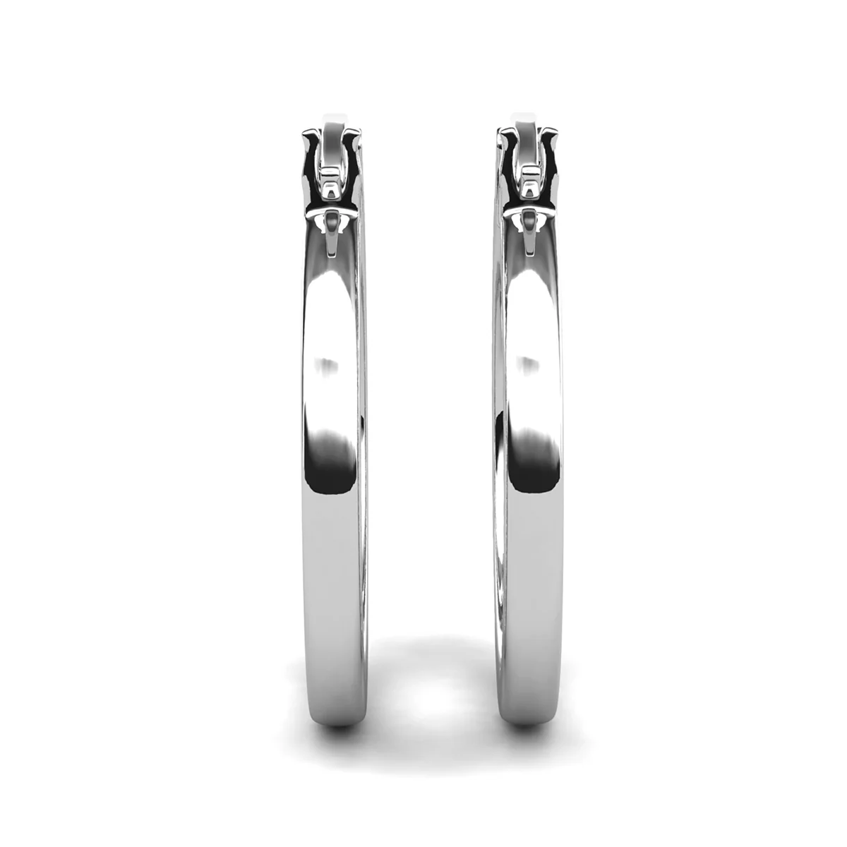 Margot 18k White Gold Plated 24mm Hoop Earrings with Simulated Diamond Crystals - Image 10