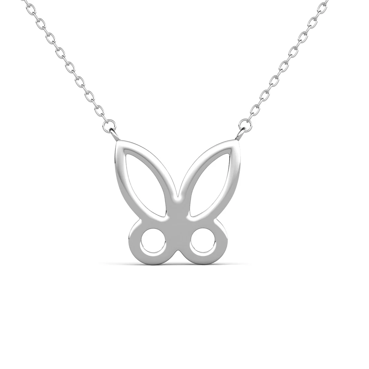 Maxine 18k White Gold Plated Butterfly Necklace with Swarovski Crystals - Image 8