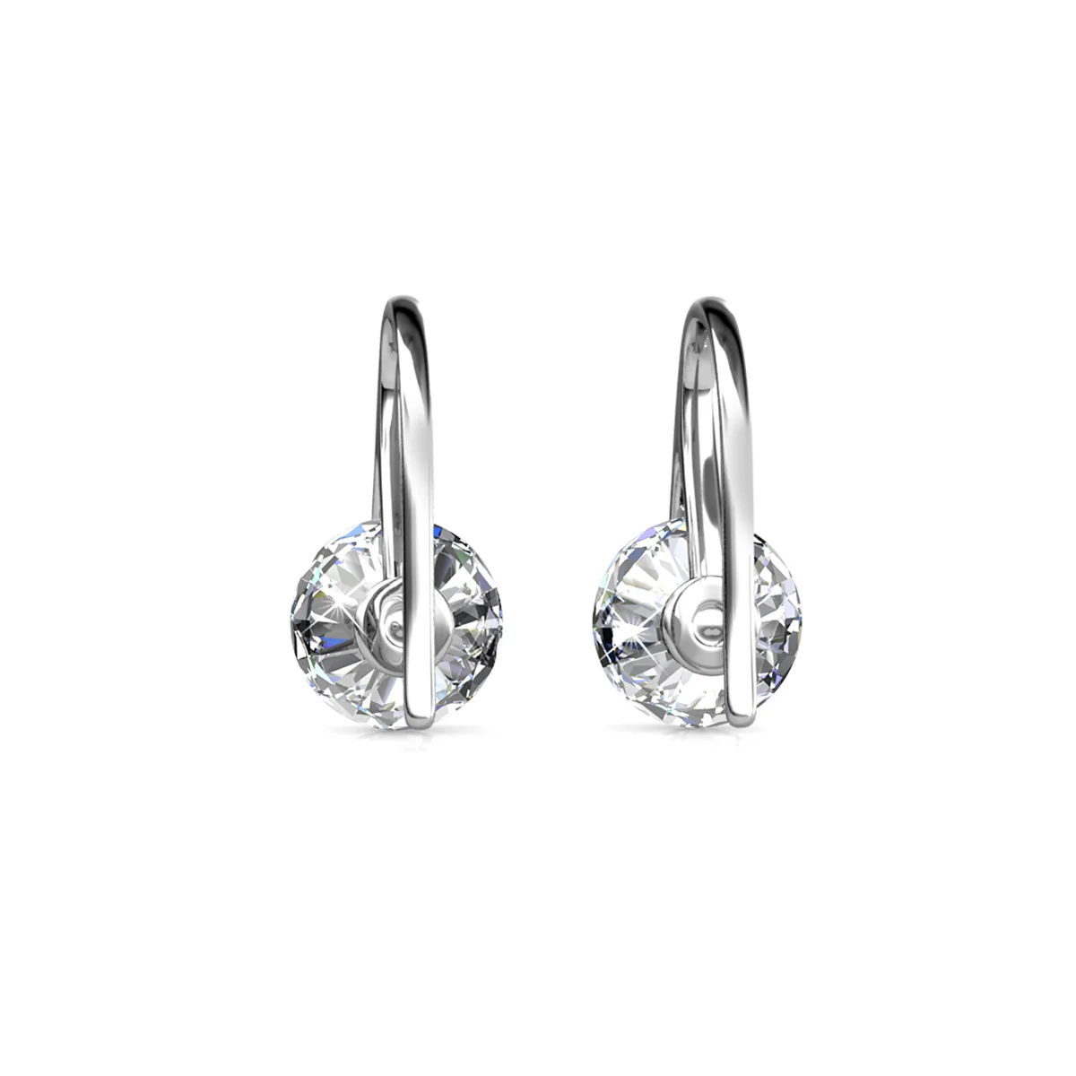 McKayla 18k White Gold Plated Drop Earrings with Swarovski Crystals - Image 10