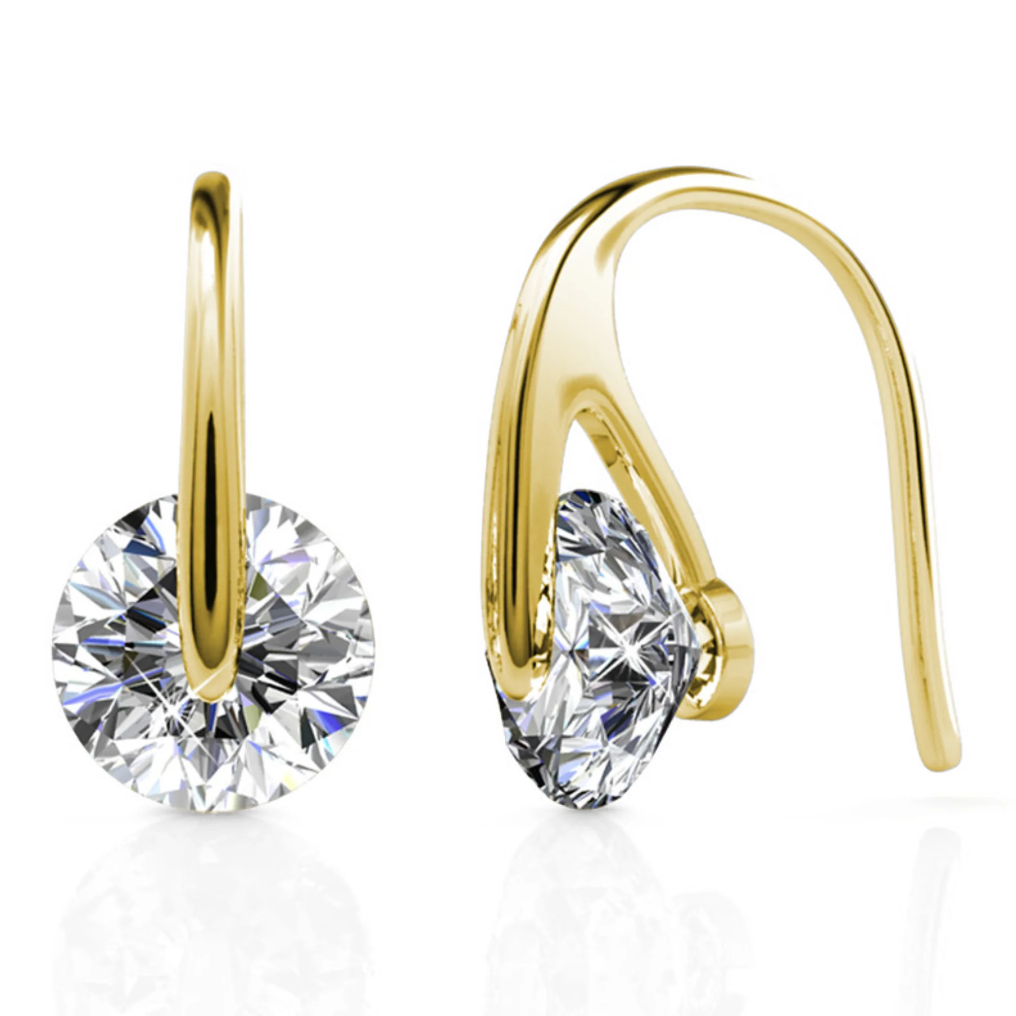 McKayla 18k White Gold Plated Drop Earrings with Swarovski Crystals - Image 17
