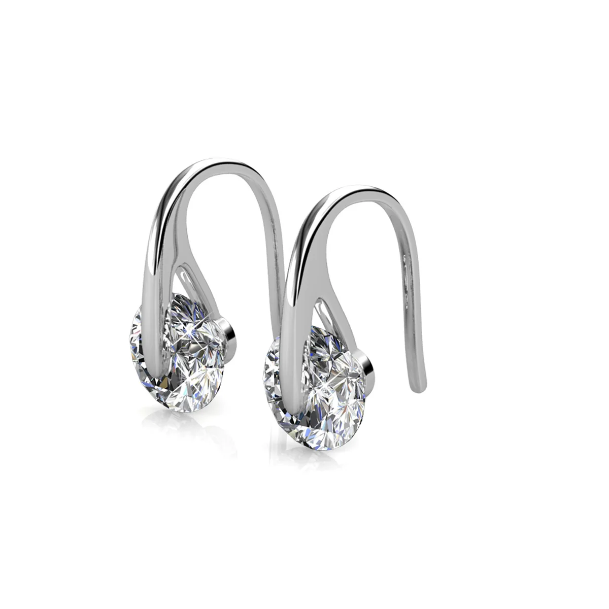 McKayla 18k White Gold Plated Drop Earrings with Swarovski Crystals - Image 8