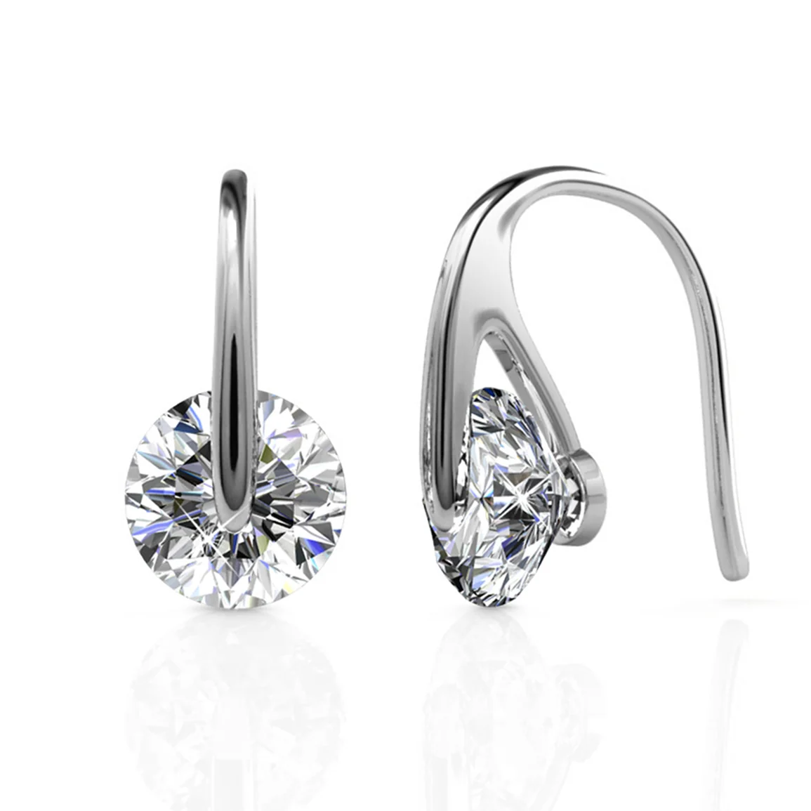 McKayla 18k White Gold Plated Necklace and Earrings Jewelry Set with Swarovski Crystals - Image 9