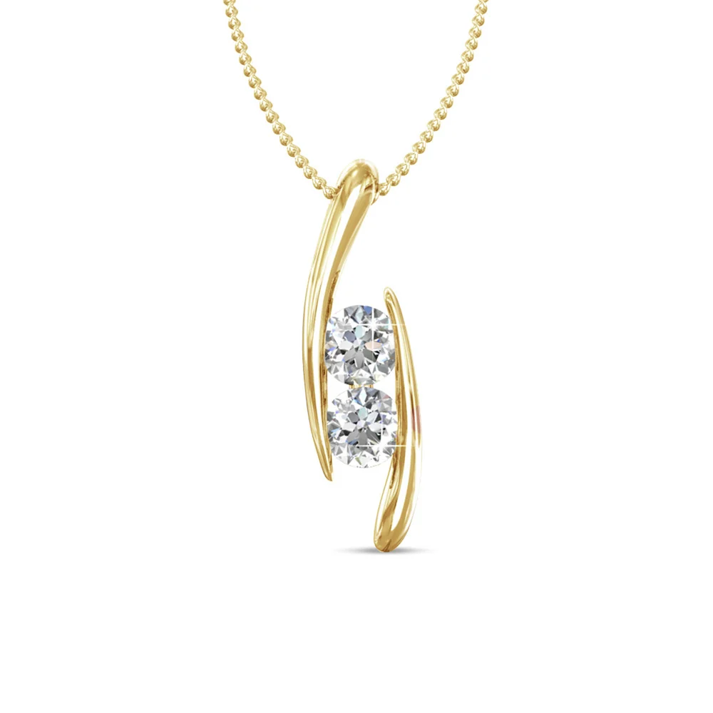 McKenna 18k White Gold Plated Pendant Necklace with Swarovski Crystals  — Final Sale - Image 9