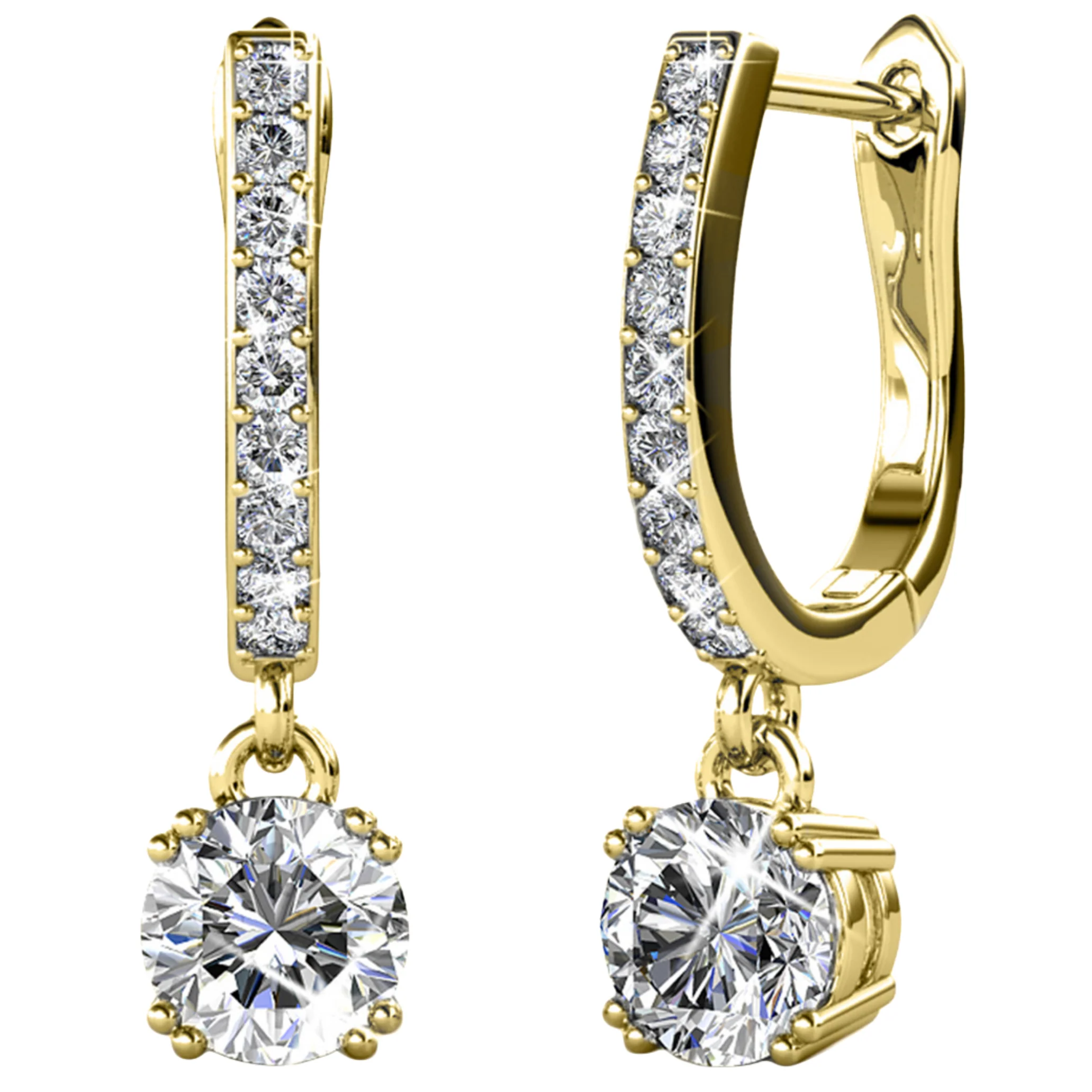 McKenzie 18k White Gold Plated Drop Dangle Earrings with Swarovski Crystals - Image 10