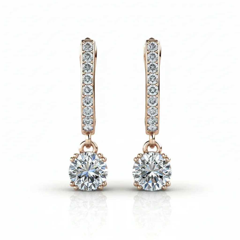McKenzie 18k White Gold Plated Drop Dangle Earrings with Swarovski Crystals - Image 17