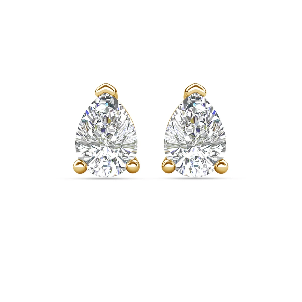 Mia 18k White Gold Plated Sterling Silver Stud Earrings with Simulated Diamond Crystals - Image 104