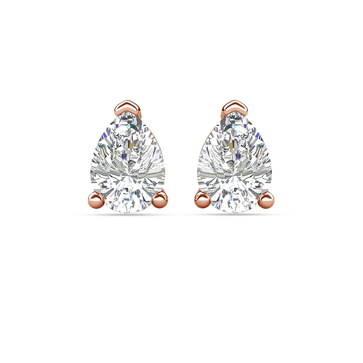 Mia 18k White Gold Plated Sterling Silver Stud Earrings with Simulated Diamond Crystals - Image 108