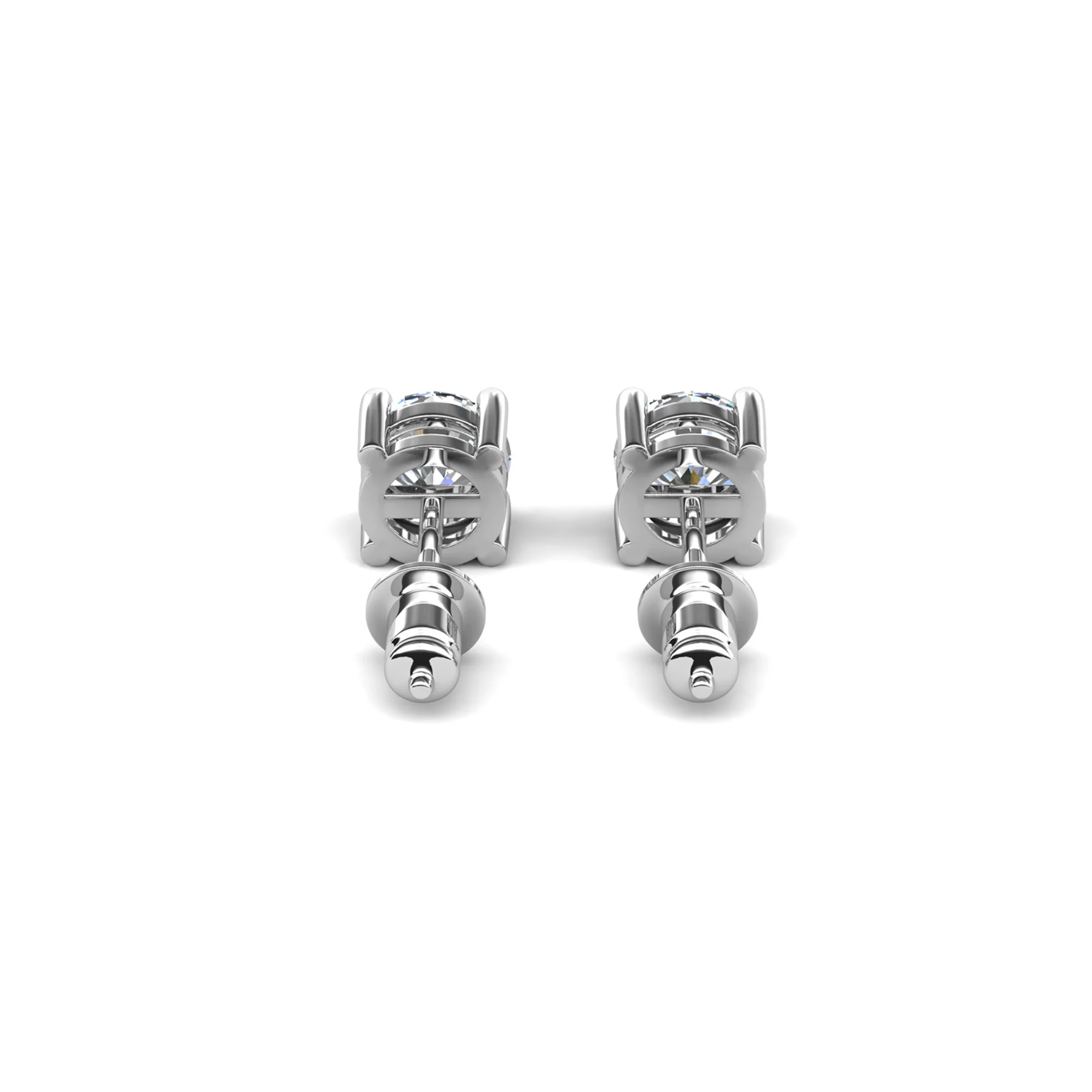 Mia 18k White Gold Plated Sterling Silver Stud Earrings with Simulated Diamond Crystals - Image 11