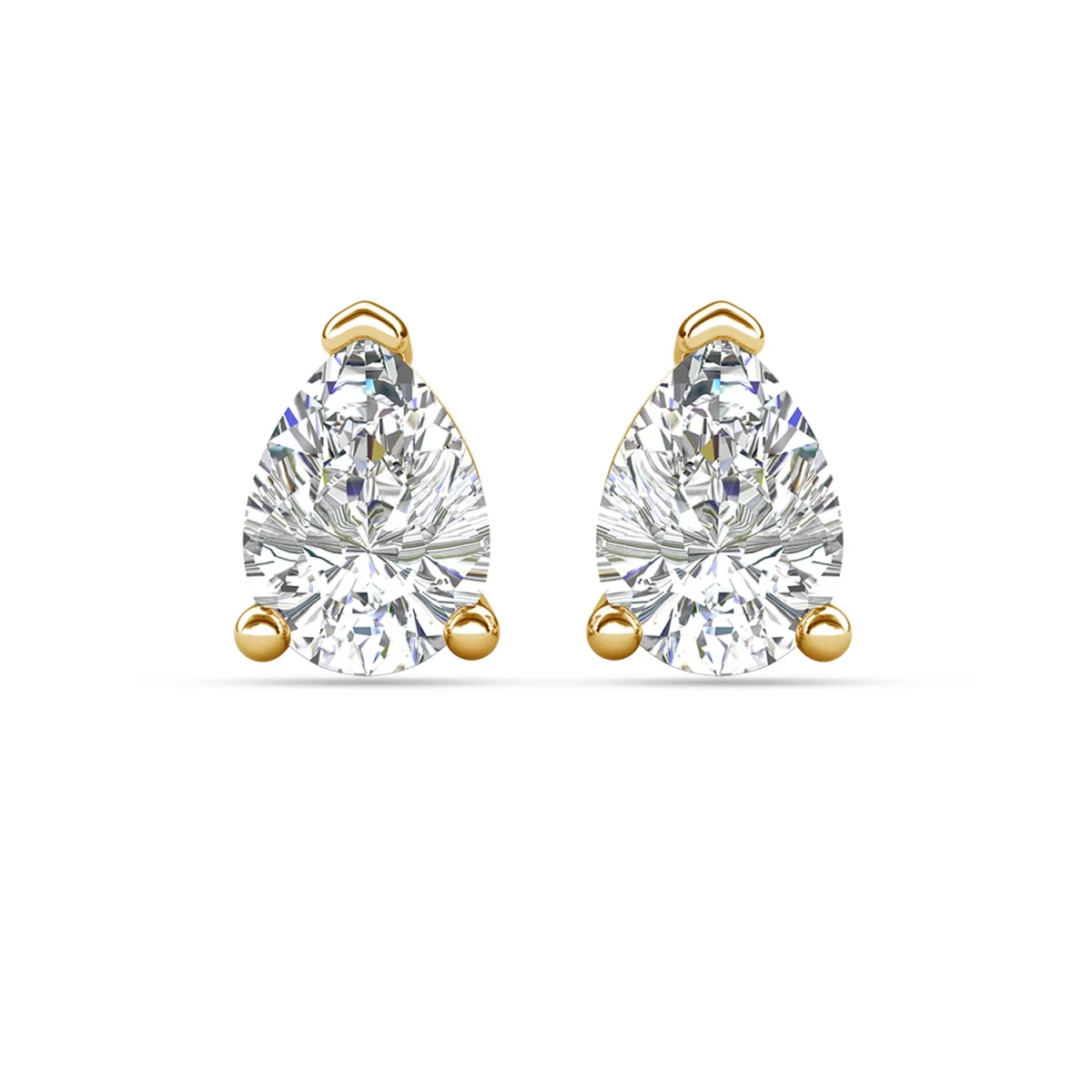 Mia 18k White Gold Plated Sterling Silver Stud Earrings with Simulated Diamond Crystals - Image 116