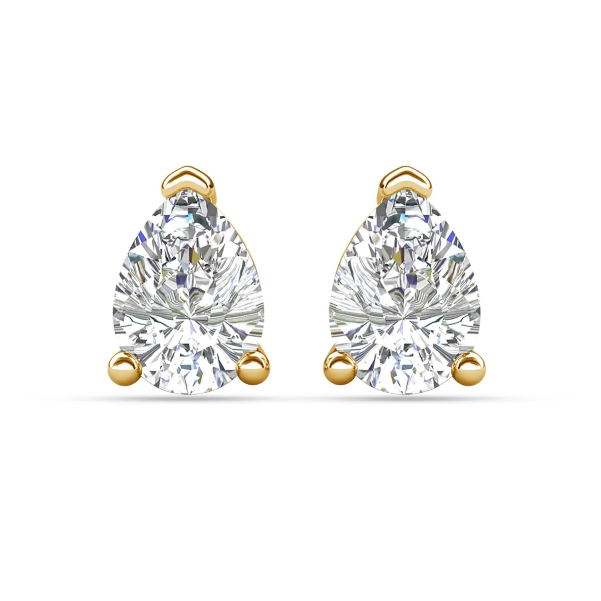 Mia 18k White Gold Plated Sterling Silver Stud Earrings with Simulated Diamond Crystals - Image 128