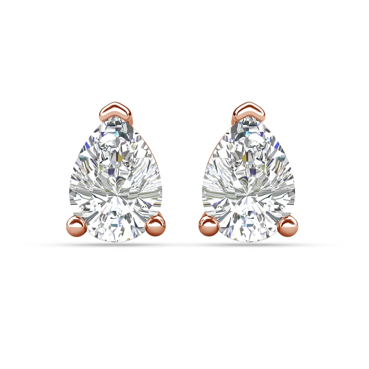 Mia 18k White Gold Plated Sterling Silver Stud Earrings with Simulated Diamond Crystals - Image 132