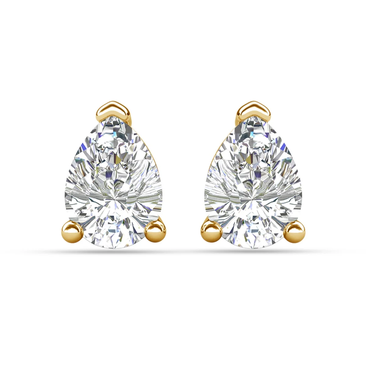 Mia 18k White Gold Plated Sterling Silver Stud Earrings with Simulated Diamond Crystals - Image 140