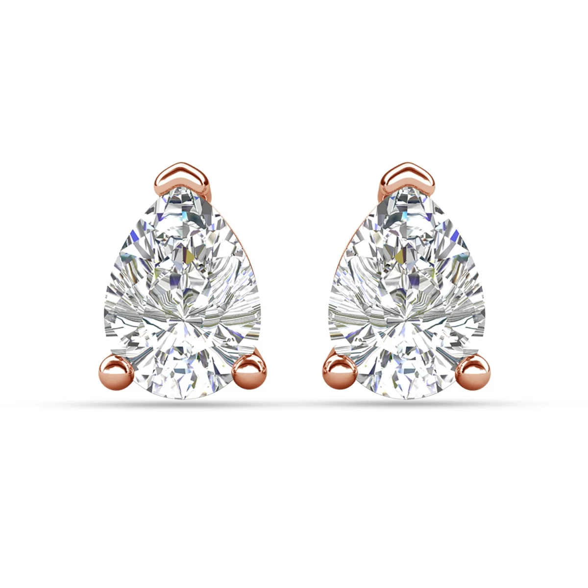 Mia 18k White Gold Plated Sterling Silver Stud Earrings with Simulated Diamond Crystals - Image 144