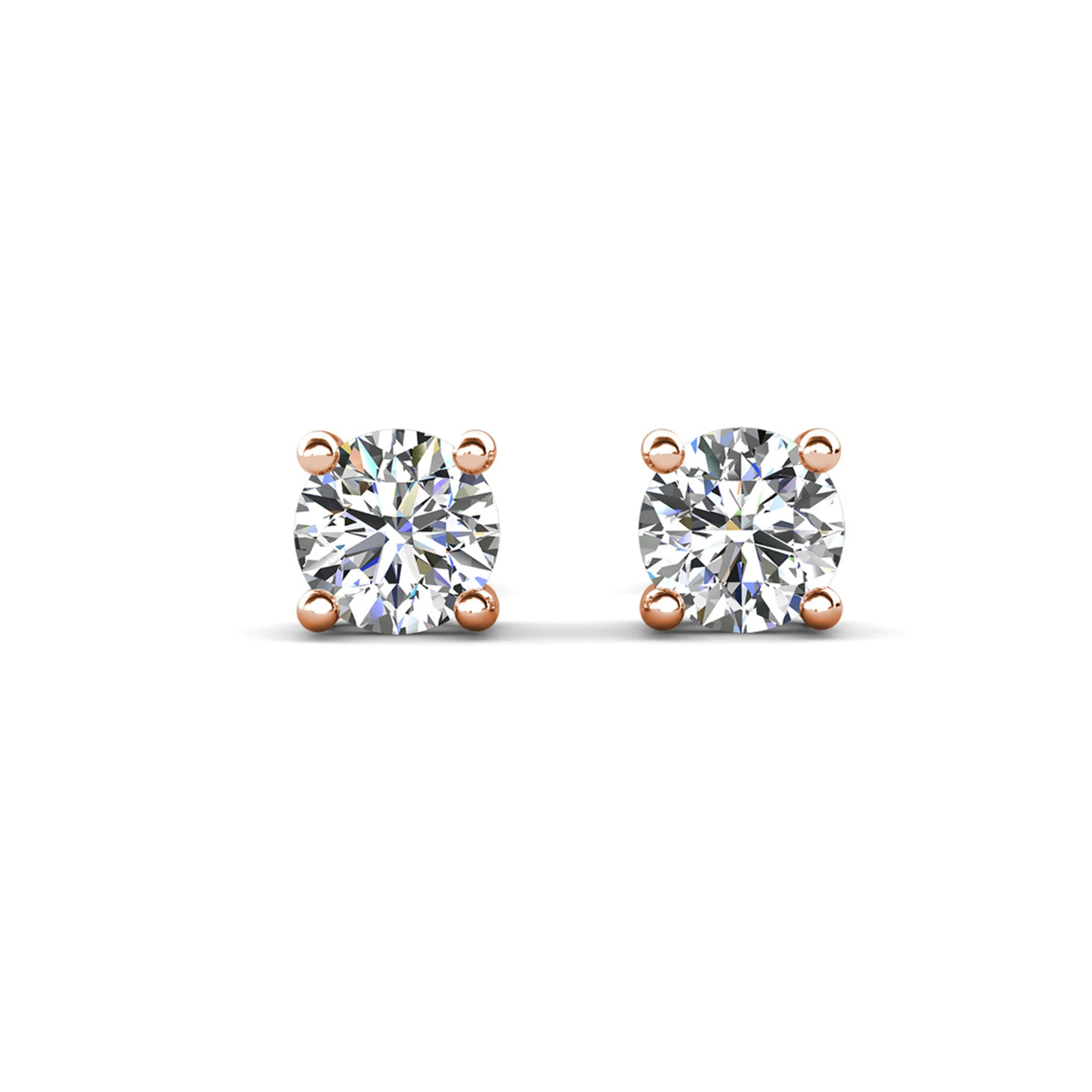 Mia 18k White Gold Plated Sterling Silver Stud Earrings with Simulated Diamond Crystals - Image 18