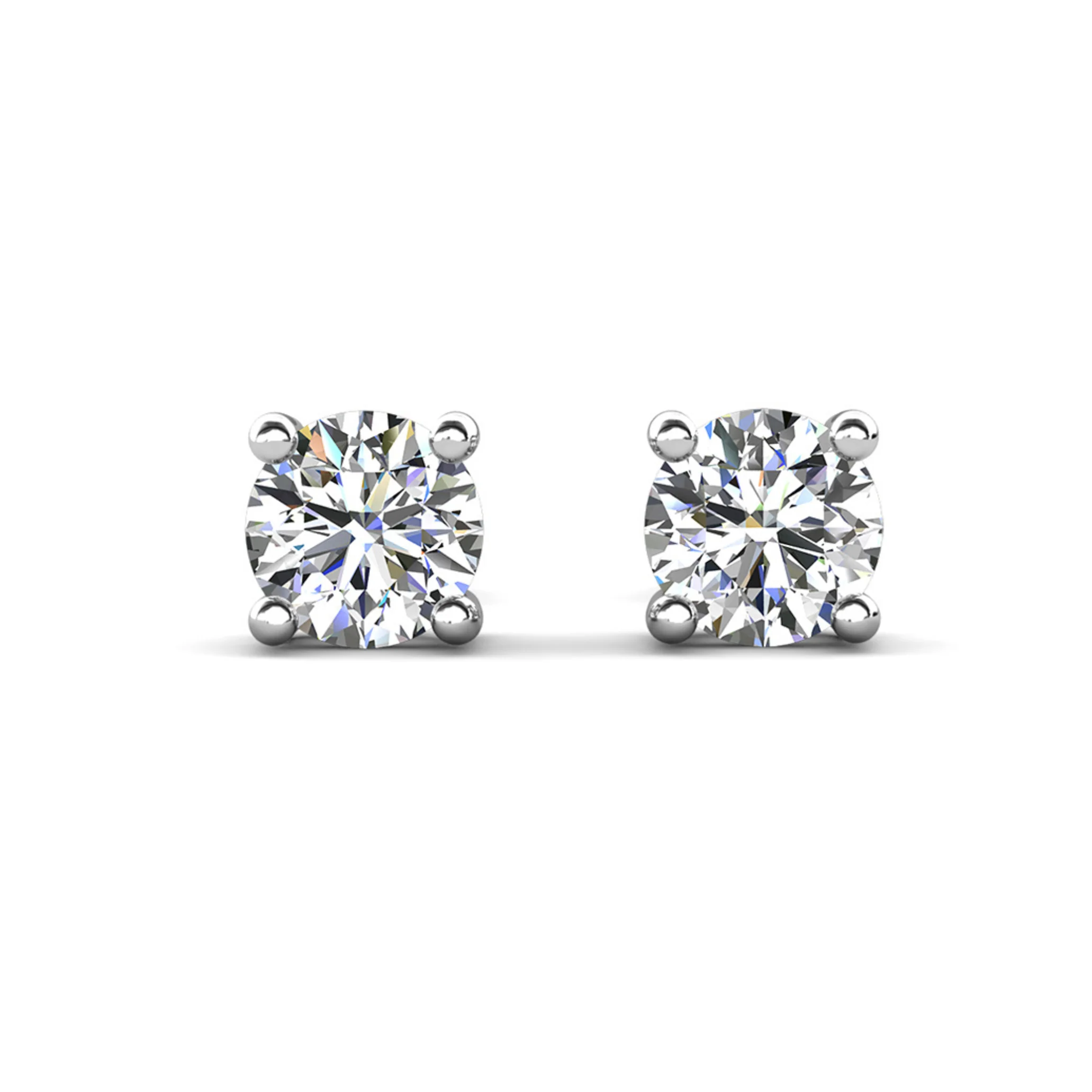 Mia 18k White Gold Plated Sterling Silver Stud Earrings with Simulated Diamond Crystals - Image 21