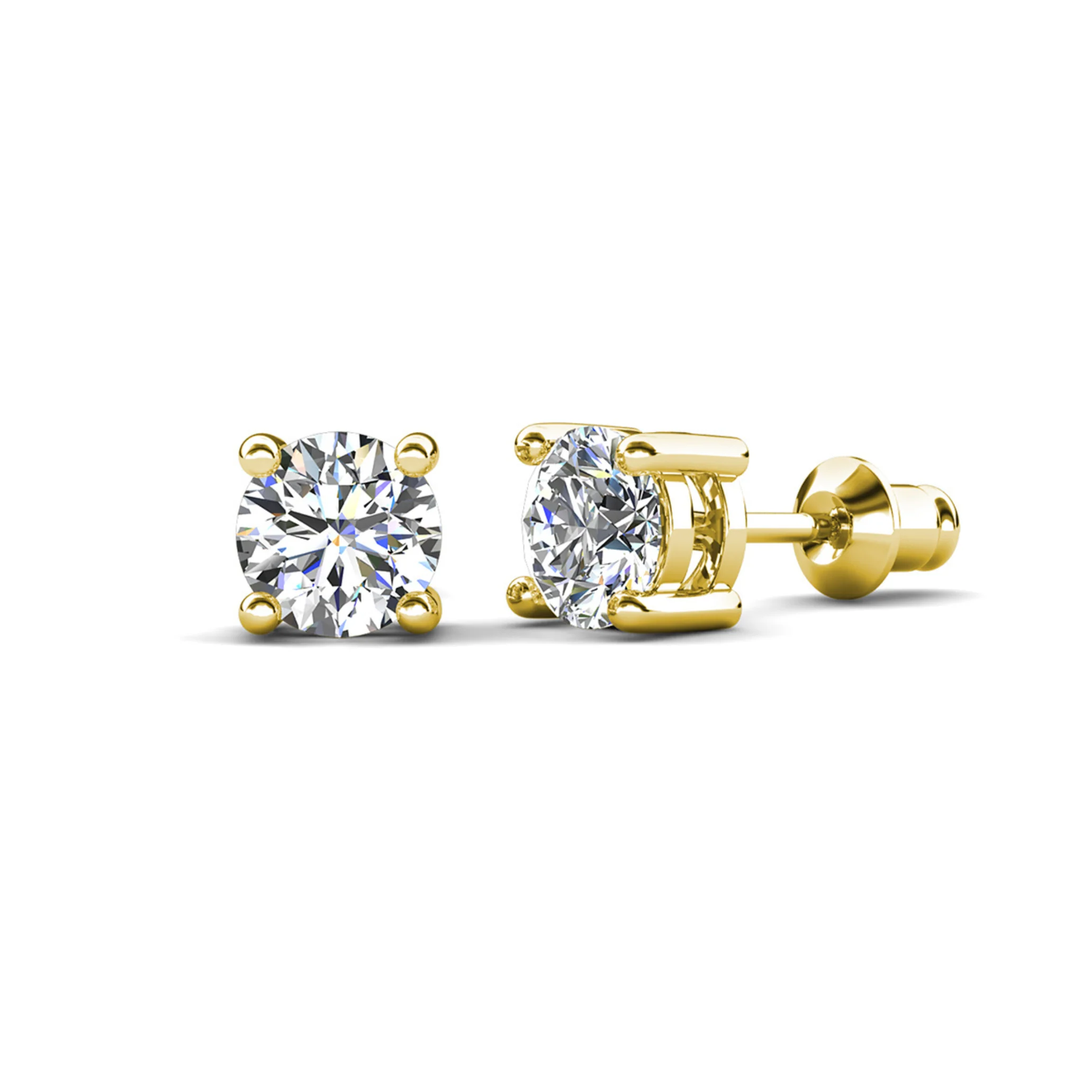 Mia 18k White Gold Plated Sterling Silver Stud Earrings with Simulated Diamond Crystals - Image 22