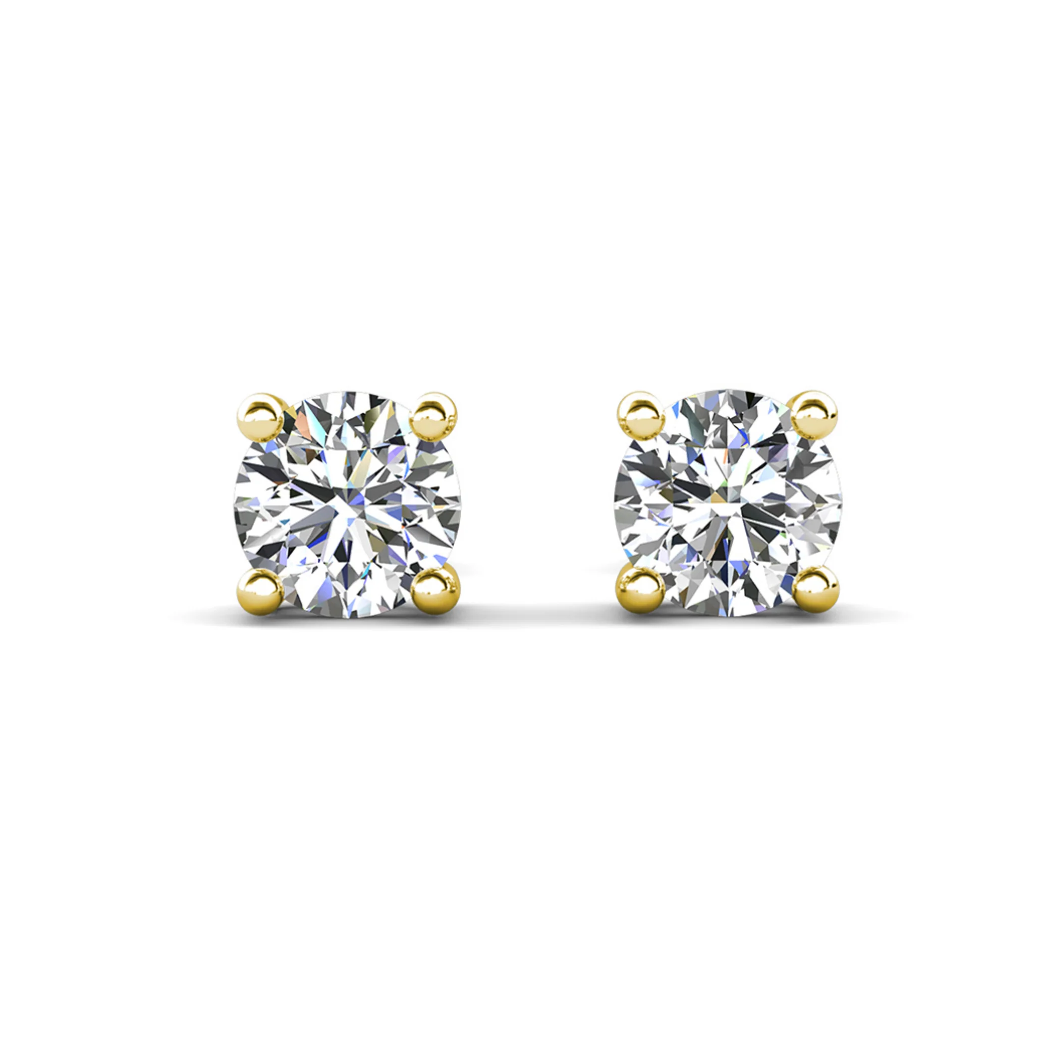 Mia 18k White Gold Plated Sterling Silver Stud Earrings with Simulated Diamond Crystals - Image 23