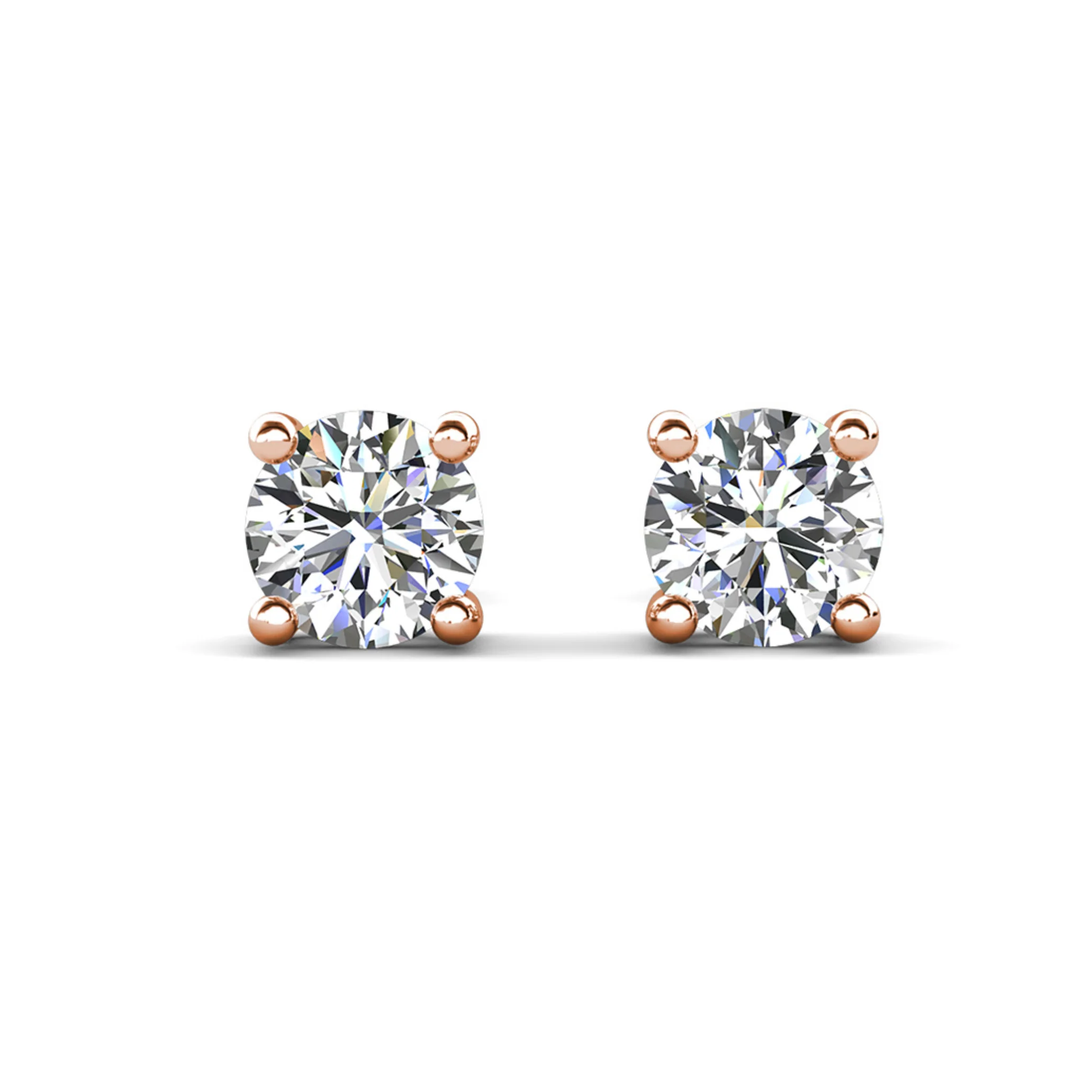 Mia 18k White Gold Plated Sterling Silver Stud Earrings with Simulated Diamond Crystals - Image 25