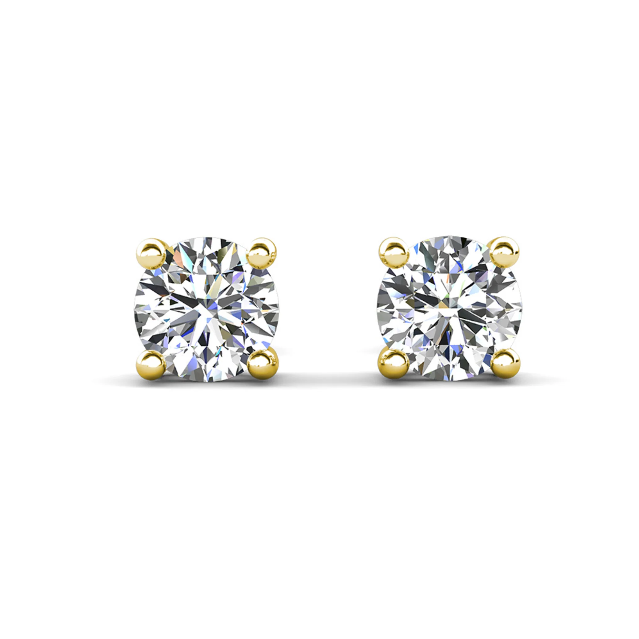 Mia 18k White Gold Plated Sterling Silver Stud Earrings with Simulated Diamond Crystals - Image 29