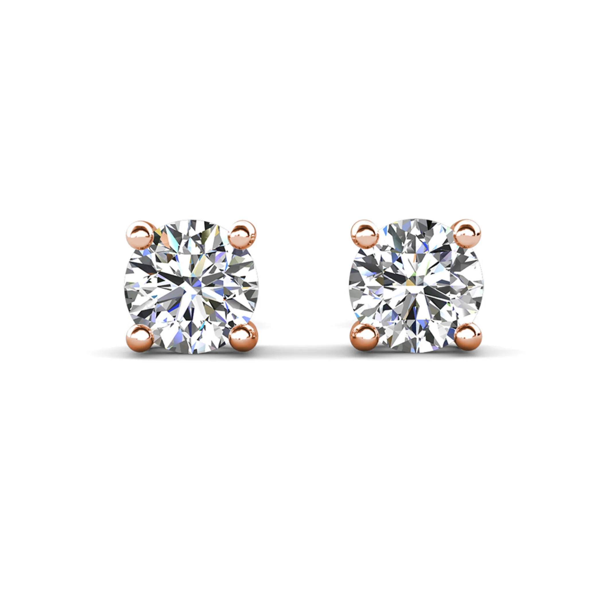 Mia 18k White Gold Plated Sterling Silver Stud Earrings with Simulated Diamond Crystals - Image 31