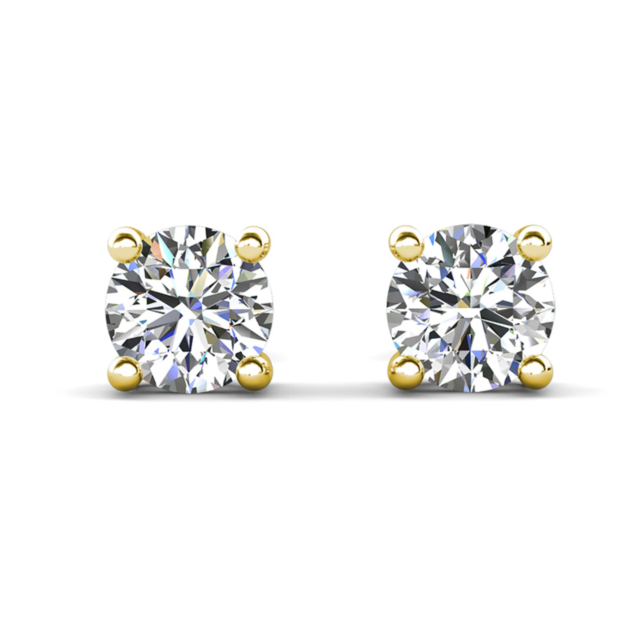 Mia 18k White Gold Plated Sterling Silver Stud Earrings with Simulated Diamond Crystals - Image 35