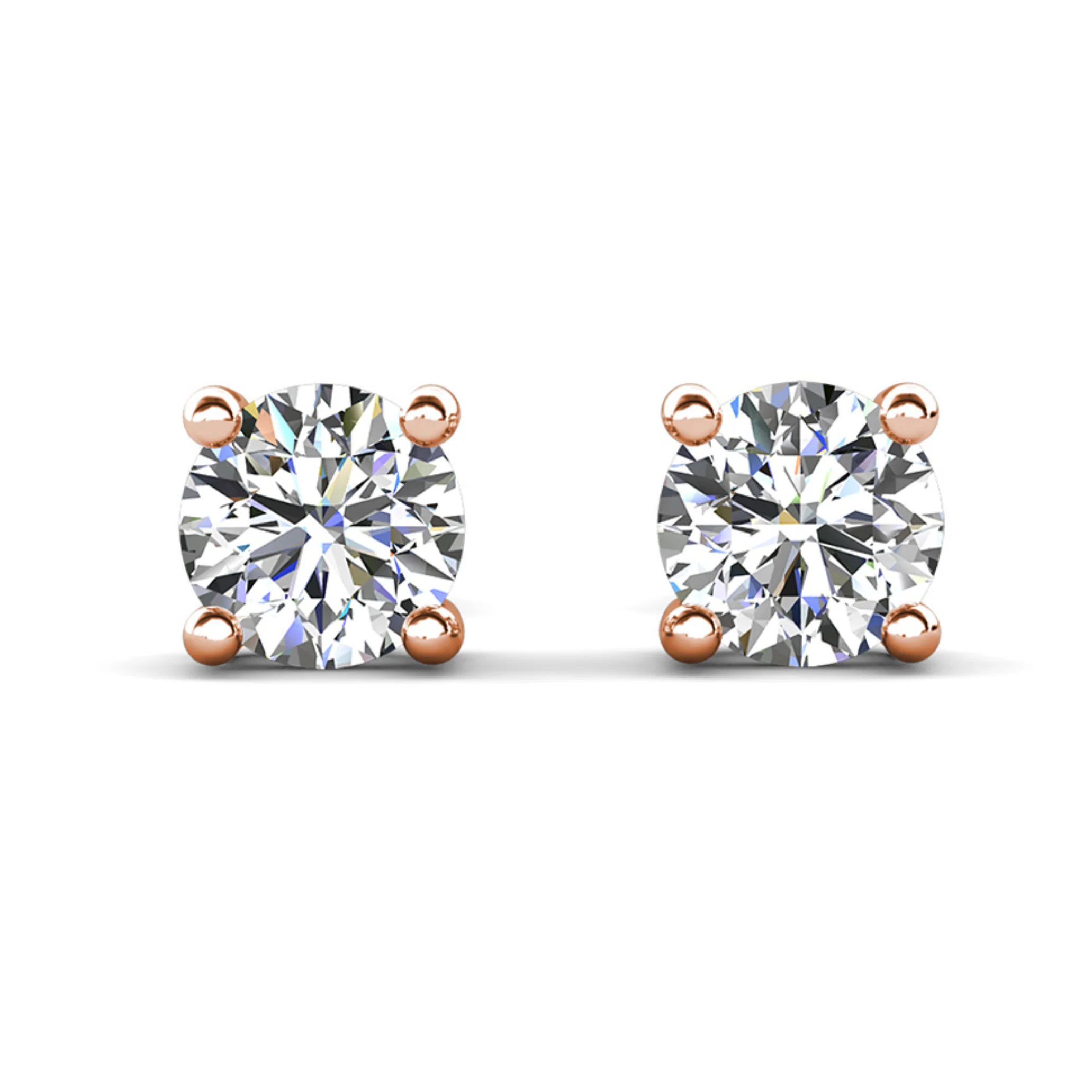 Mia 18k White Gold Plated Sterling Silver Stud Earrings with Simulated Diamond Crystals - Image 37