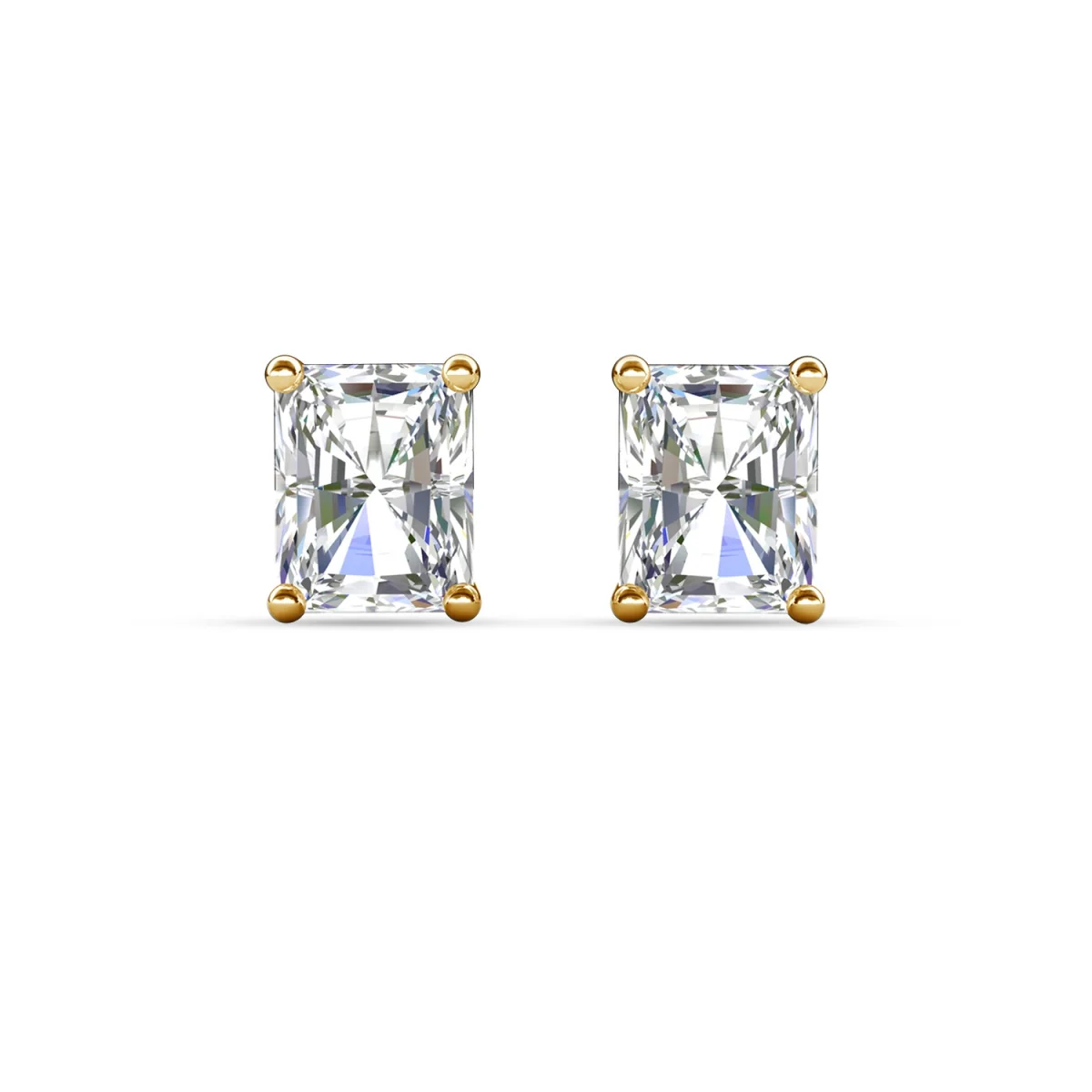 Mia 18k White Gold Plated Sterling Silver Stud Earrings with Simulated Diamond Crystals - Image 53