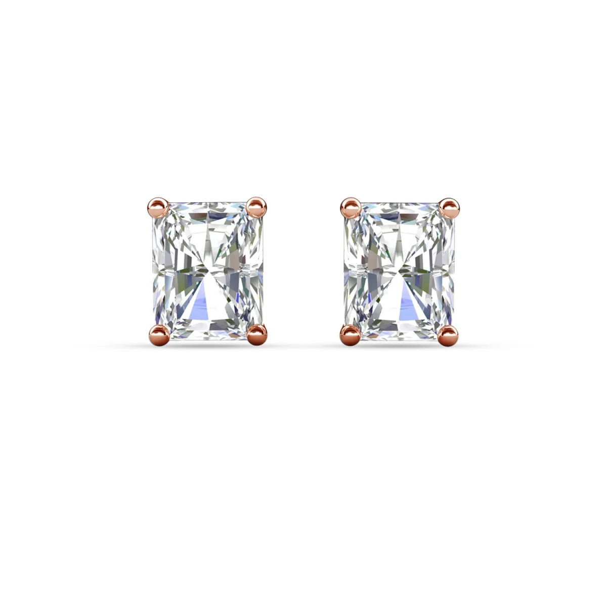 Mia 18k White Gold Plated Sterling Silver Stud Earrings with Simulated Diamond Crystals - Image 57