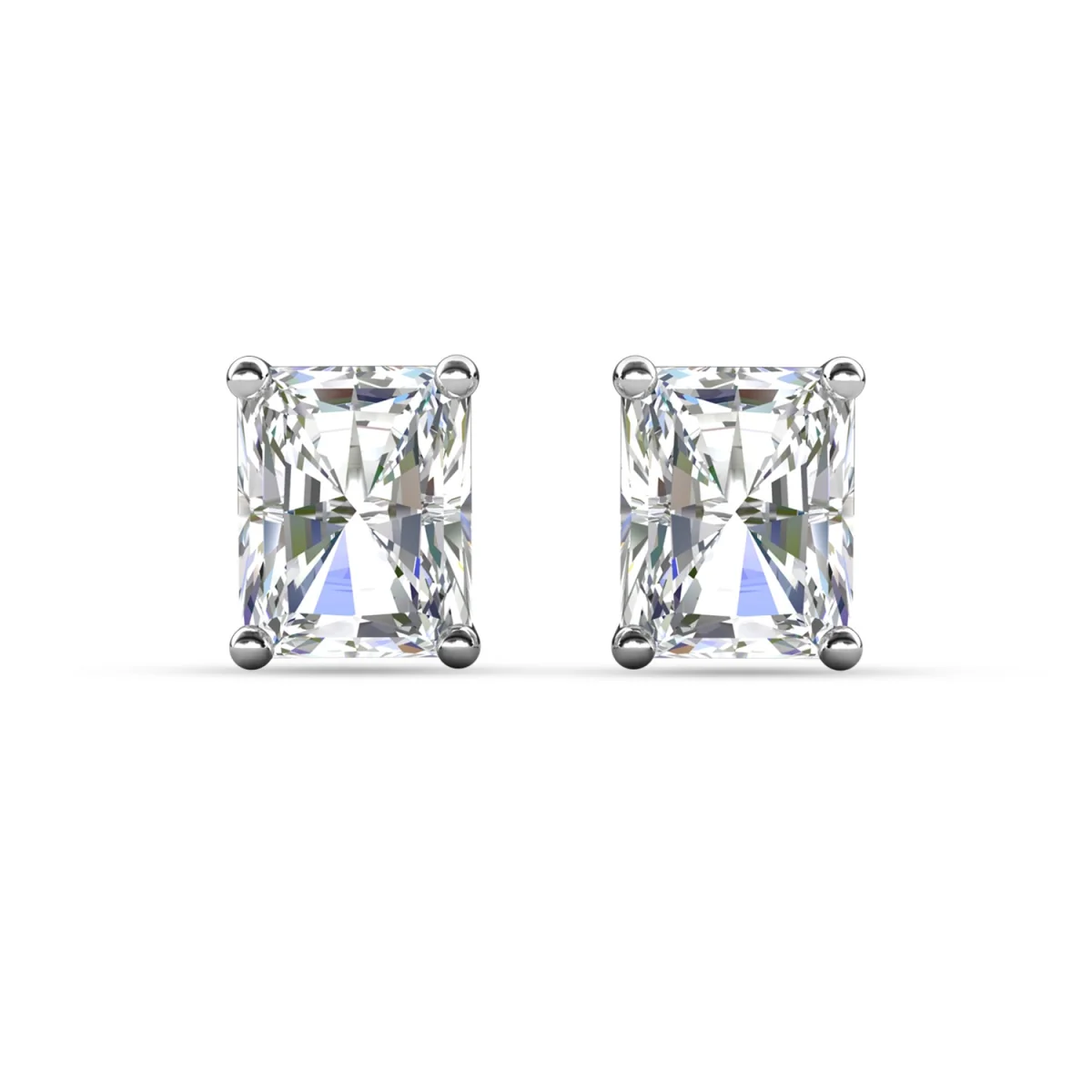 Mia 18k White Gold Plated Sterling Silver Stud Earrings with Simulated Diamond Crystals - Image 61