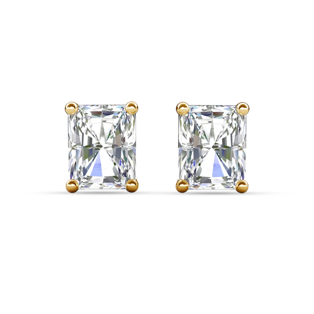 Mia 18k White Gold Plated Sterling Silver Stud Earrings with Simulated Diamond Crystals - Image 65