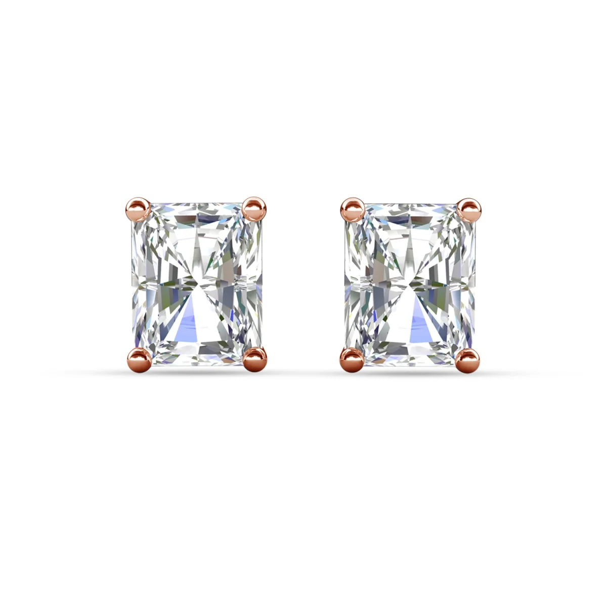 Mia 18k White Gold Plated Sterling Silver Stud Earrings with Simulated Diamond Crystals - Image 69